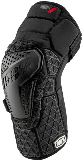 100% Surpass Knee Guards - Black, Large Rubberized Ventilated Outer Skin