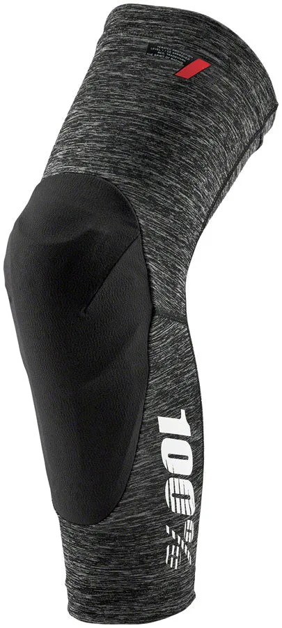 100% Teratec Knee Guards - Gray Heather, Large Tacky Silicone Elastic Webbing