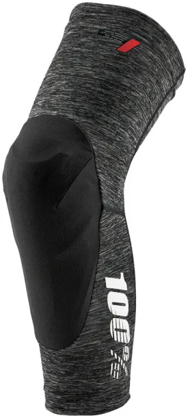 100% Teratec Knee Guards - Gray Heather, Large Tacky Silicone Elastic Webbing