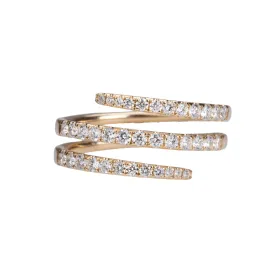 18K Gold Stretch Gold and Diamond Wrap Around Ring