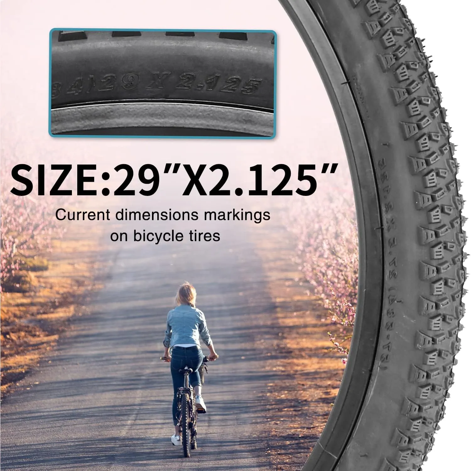 2 Pack Bike Tire 24 26 27.5 X 1.95 27.5 29 X 2.125 Inch Folding Replacement Bike Tire with Tire Levers Foldable Bead Wire Bicycle Tire for Mountain Bike