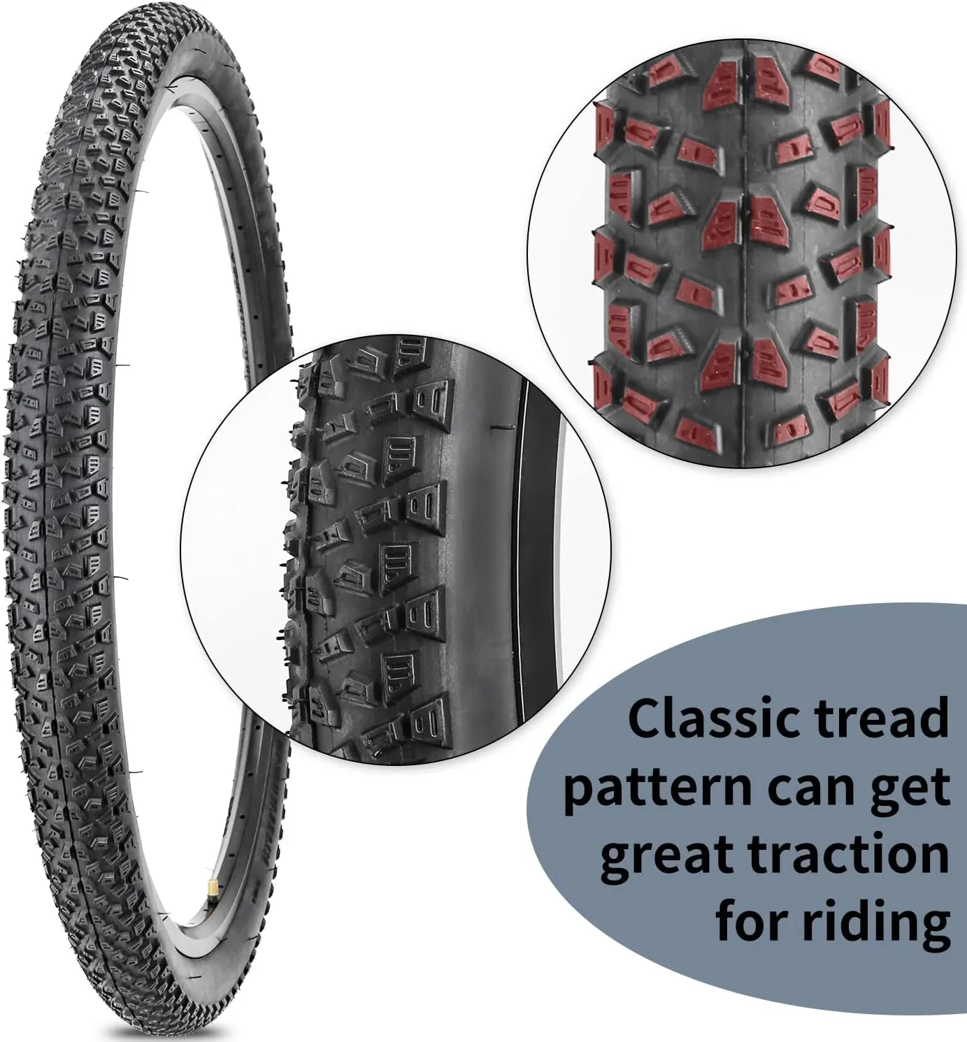 2 Pack Bike Tire 24 26 27.5 X 1.95 27.5 29 X 2.125 Inch Folding Replacement Bike Tire with Tire Levers Foldable Bead Wire Bicycle Tire for Mountain Bike