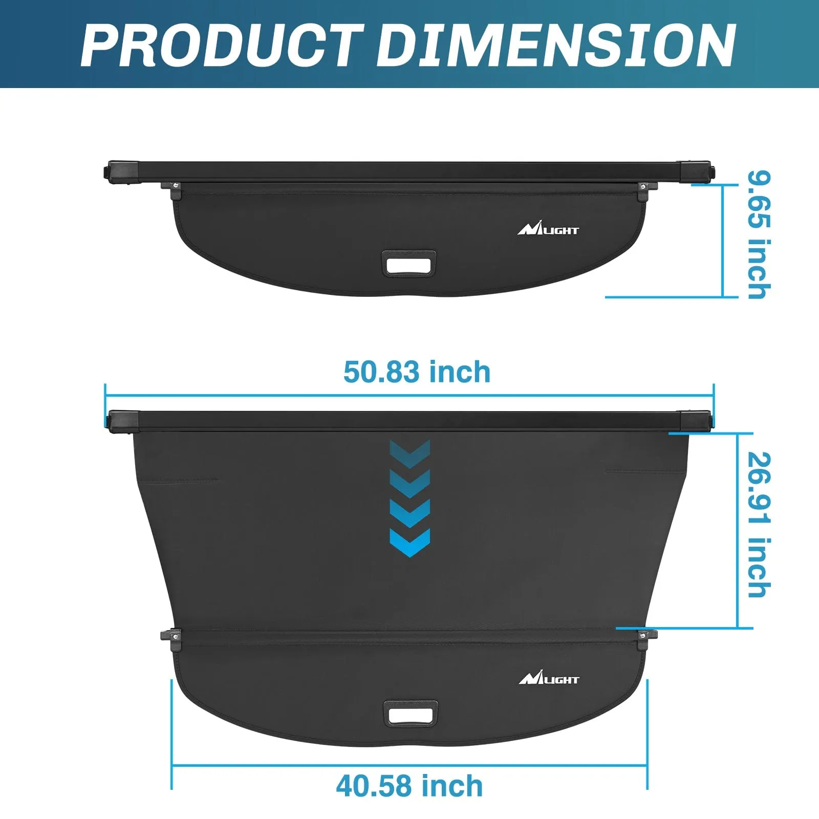 2014-2020 Nissan X-Trail Rogue SV S SL Retractable Trunk Cargo Cover With Trunk Storage Net