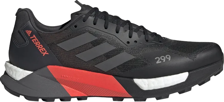 Adidas Terrex Agravic Ultra Trail 'White Solar Yellow' Sneakers, Black