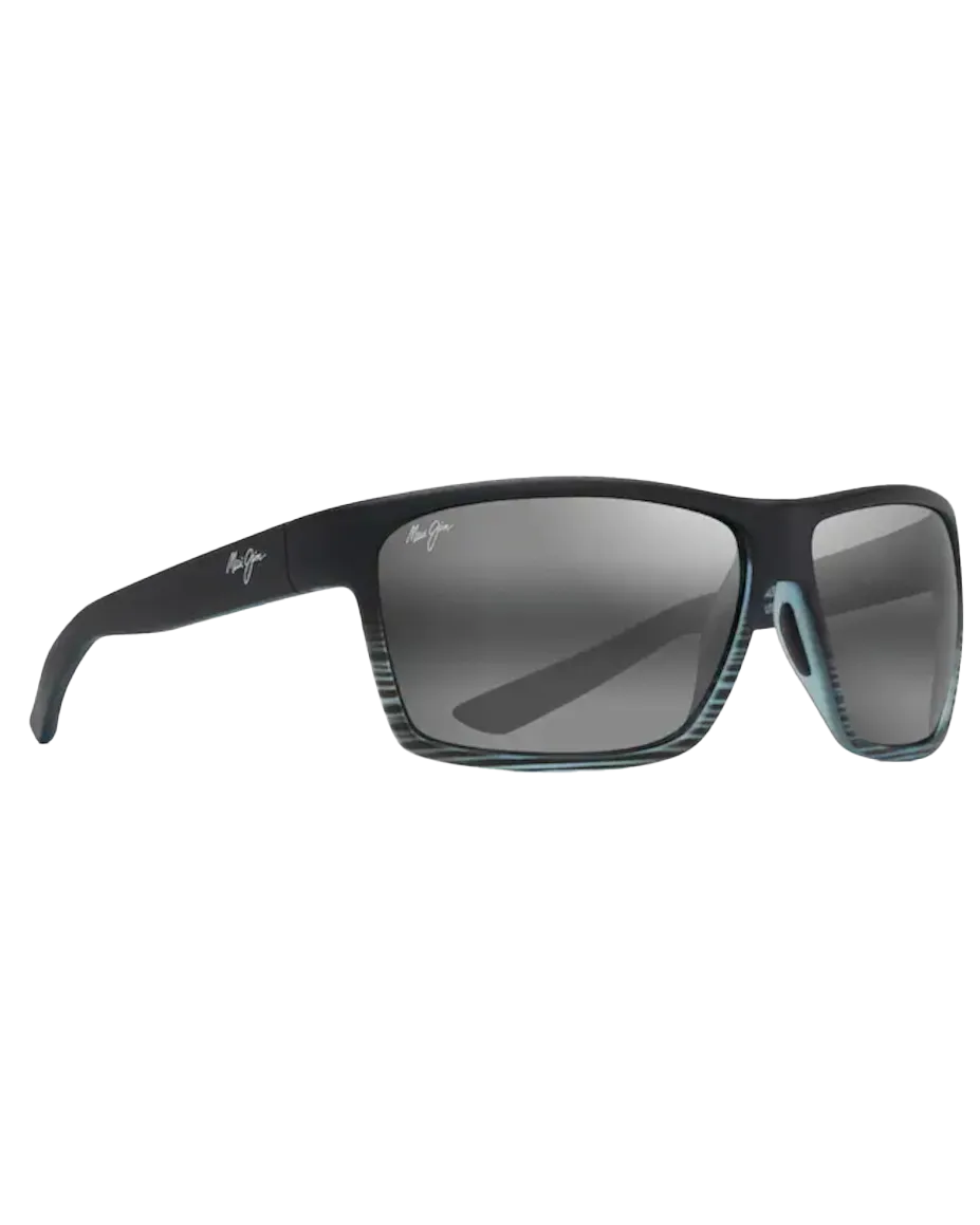 Alenuihaha Polarised Wrap Sunglasses in Grey Black Stripe & Neutral Grey