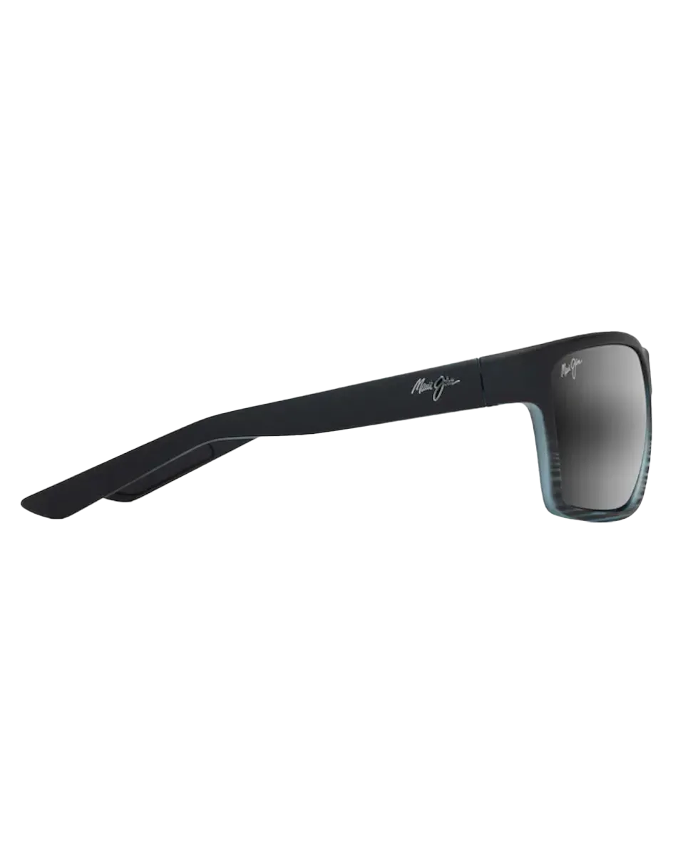 Alenuihaha Polarised Wrap Sunglasses in Grey Black Stripe & Neutral Grey