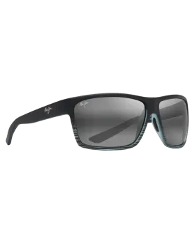 Alenuihaha Polarised Wrap Sunglasses in Grey Black Stripe & Neutral Grey