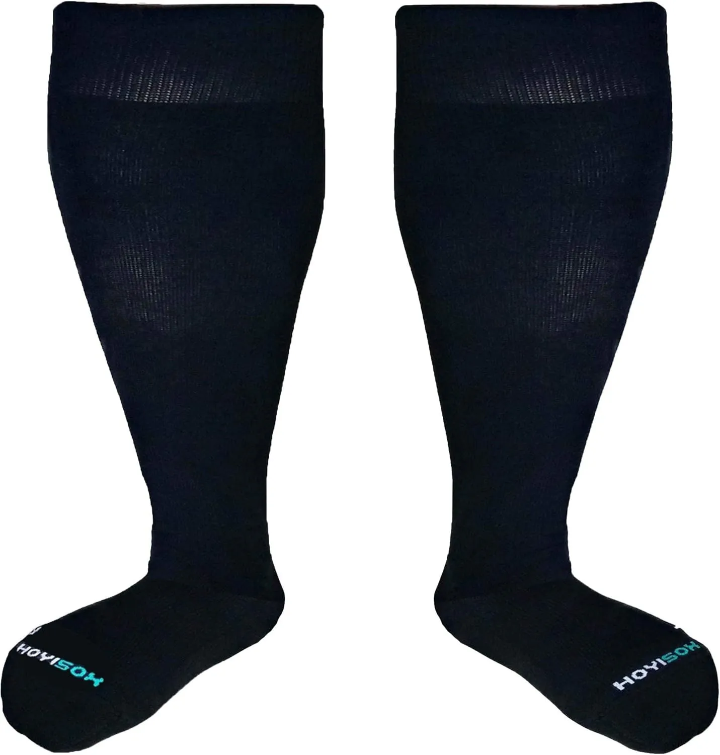 Big and Tall Compression Socks 20-30 mmHg, Comfortable Knee High Socks for Men and Women (as1, alpha, 3x_l, regular, regular, Black)