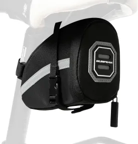 Bike Seat Bag Bicycle Saddle Bag Under Seat Waterproof Reflective Cycling Saddle Pack for Mountain Road Bikes Black