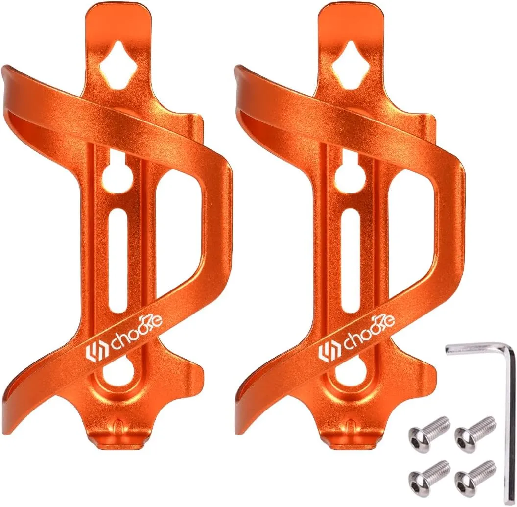Chooee Bike Water Bottle Holder,Aluminum Bicycle Water Bottle Cage for Road Bikes Mountain Bikes 2-Pack
