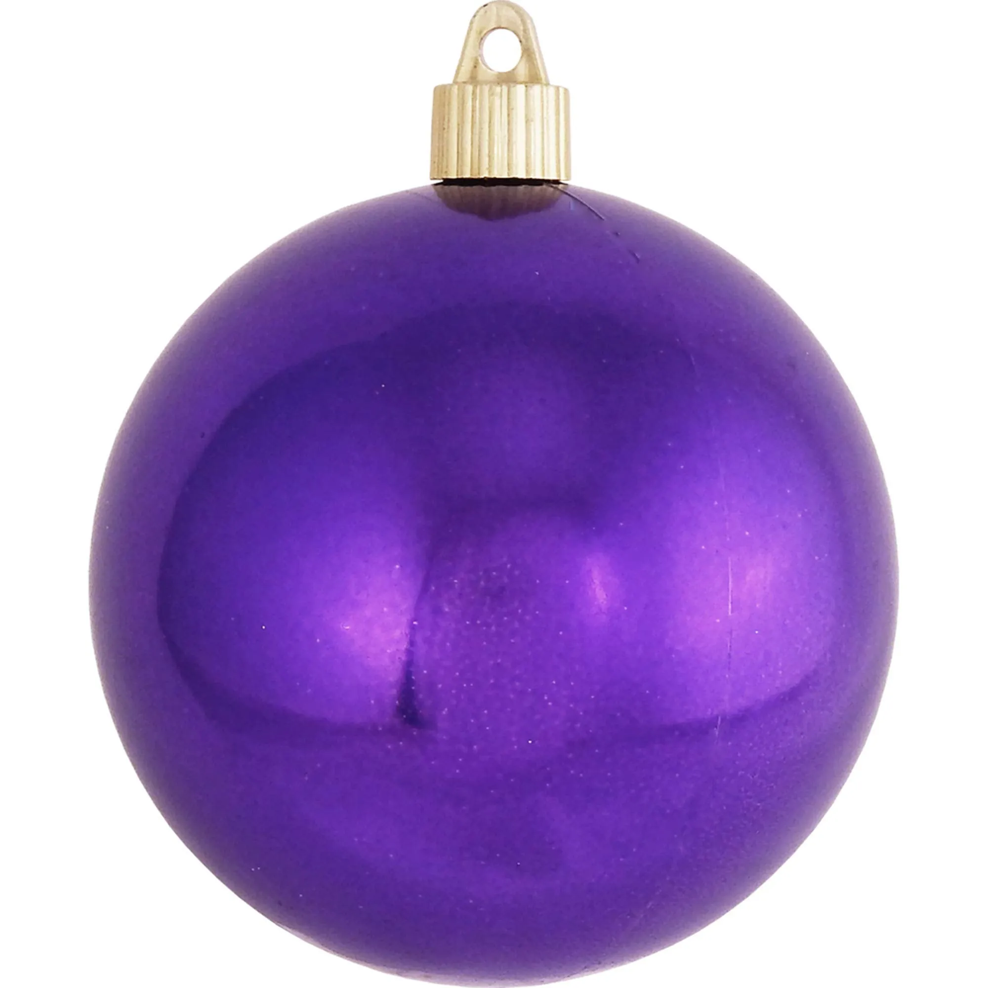 Christmas By Krebs 4" (100mm) Shiny Vivacious Purple [4 Pieces] Solid Commercial Grade Indoor and Outdoor Shatterproof Plastic, UV and Water Resistant Ball Ornament Decorations