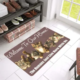Cute Cats Welcome Doormat 24" x 16" Brown