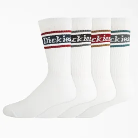 Dickies 4-Pack Skate Rugby Socks - White/Strip (WH)