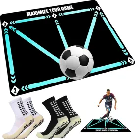 Football Footstep Training Mat for All Levels: Agility Training Mat, Non-Slip Silent Equipment for All Ages to Improve Speed, Strength and Coordination