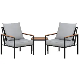Gardeon Outdoor Furniture 3pcs Lounge Setting Bistro Set Chairs Table Patio