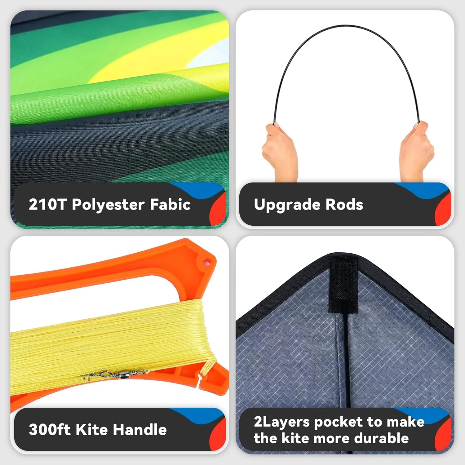 Green Huge Delta Kite Easy to Fly,Single Line String with Tail for Beach Flying Kites for Kids and Adults Kites Outdoor Trip Park Family Game