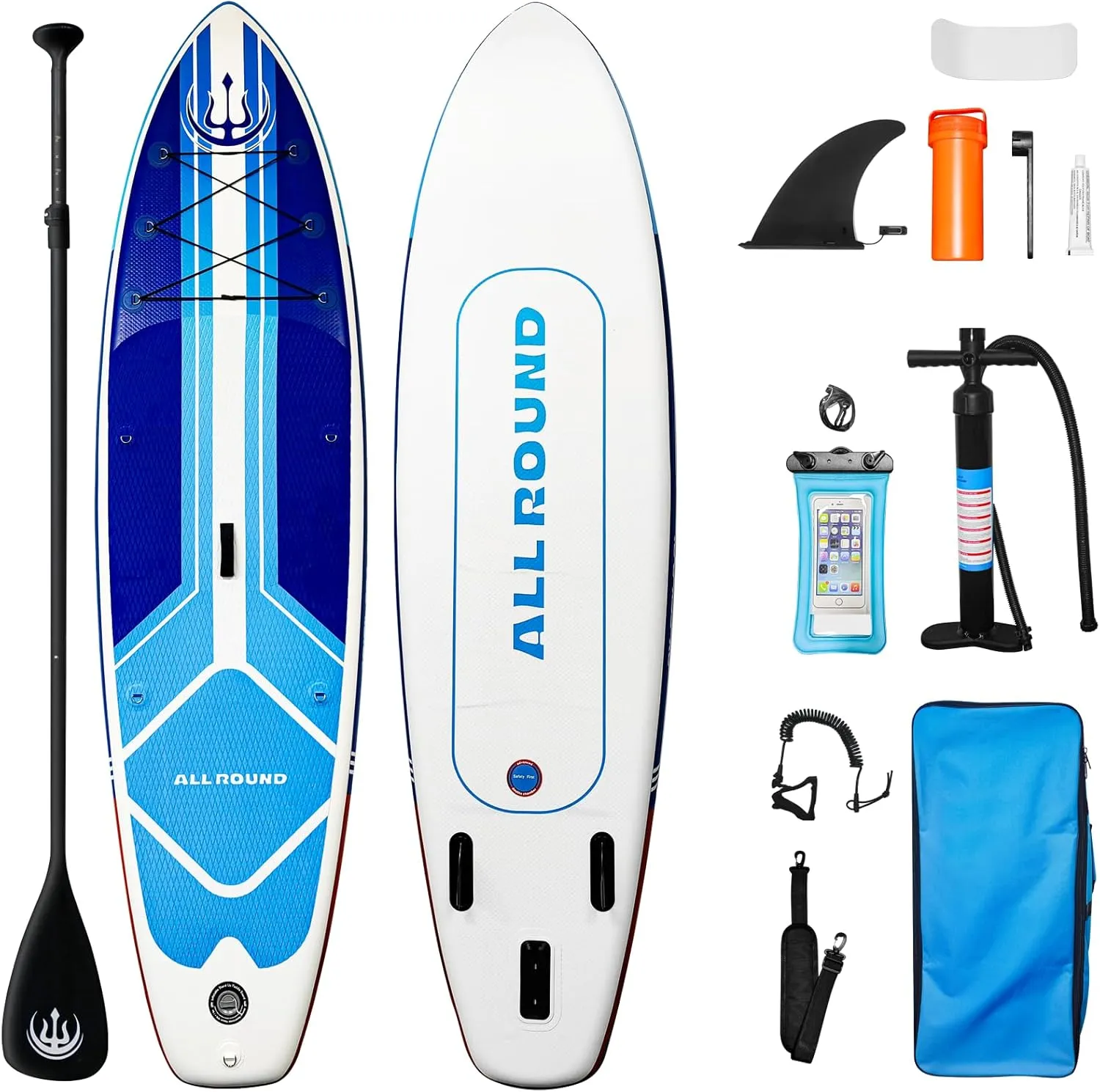 Inflatable Stand Up Paddle Board, 10'6" x 33" x 6" SUP Board for All Skill Levels, Wide Stable Design, Non-Slip Deck, Includes Paddle, Pump, Leash, Backpack & Repair Kit for Ocean, Lake, River