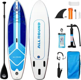 Inflatable Stand Up Paddle Board, 10'6" x 33" x 6" SUP Board for All Skill Levels, Wide Stable Design, Non-Slip Deck, Includes Paddle, Pump, Leash, Backpack & Repair Kit for Ocean, Lake, River