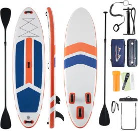 Inflatable Stand Up Paddle Board with SUP Paddle Board Accessories, Wide Non-Slip EVA Deck, Blow Up Paddle Boards for Adults& Youth for Surf Control Skill Levels