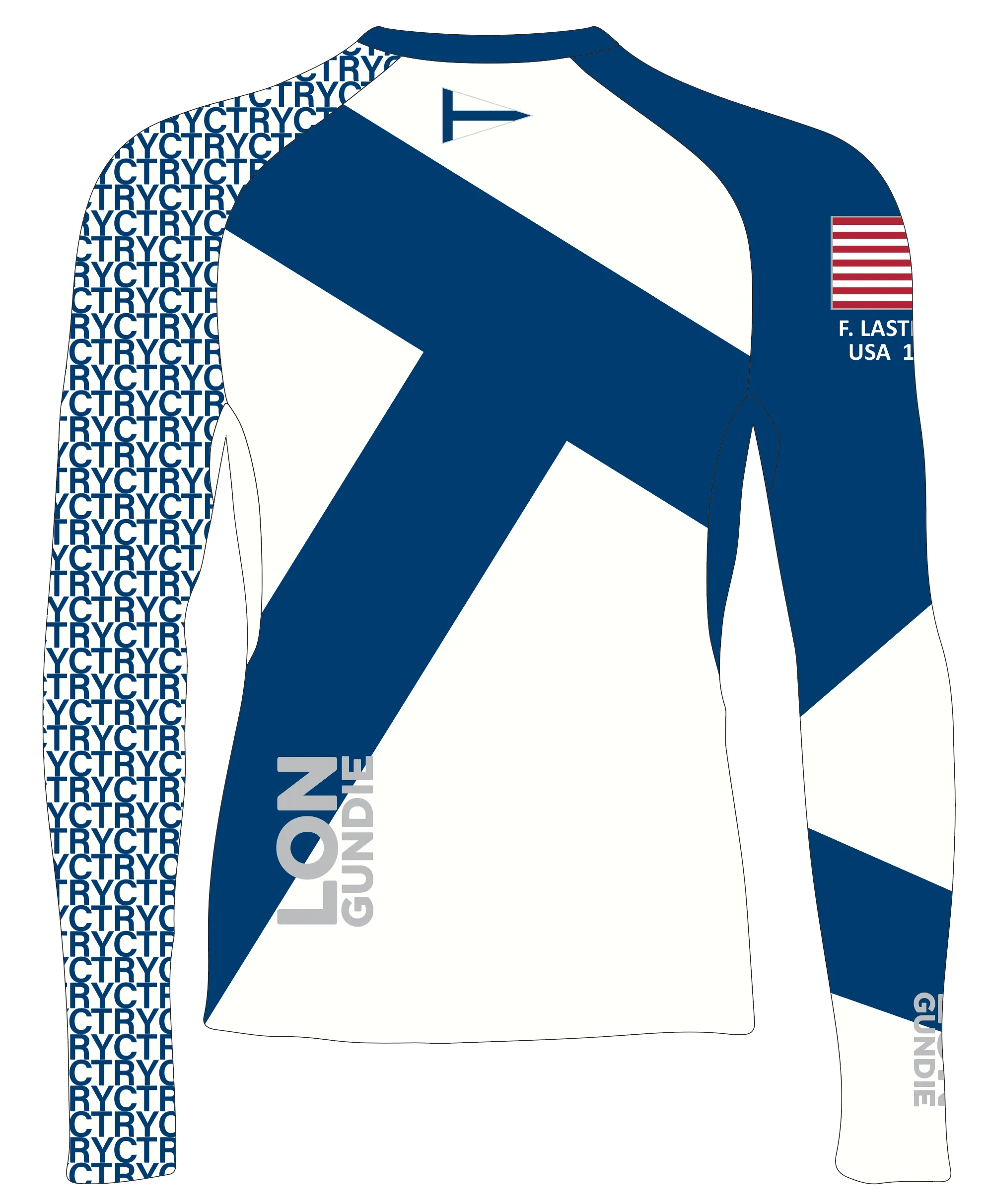JR RASH GUARD TOP LONG SLEEVE BLUE | TOMS RIVER YC | PSNLZ'D