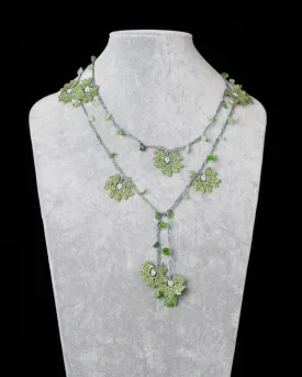 Lariat with Daffodil Motif - Green