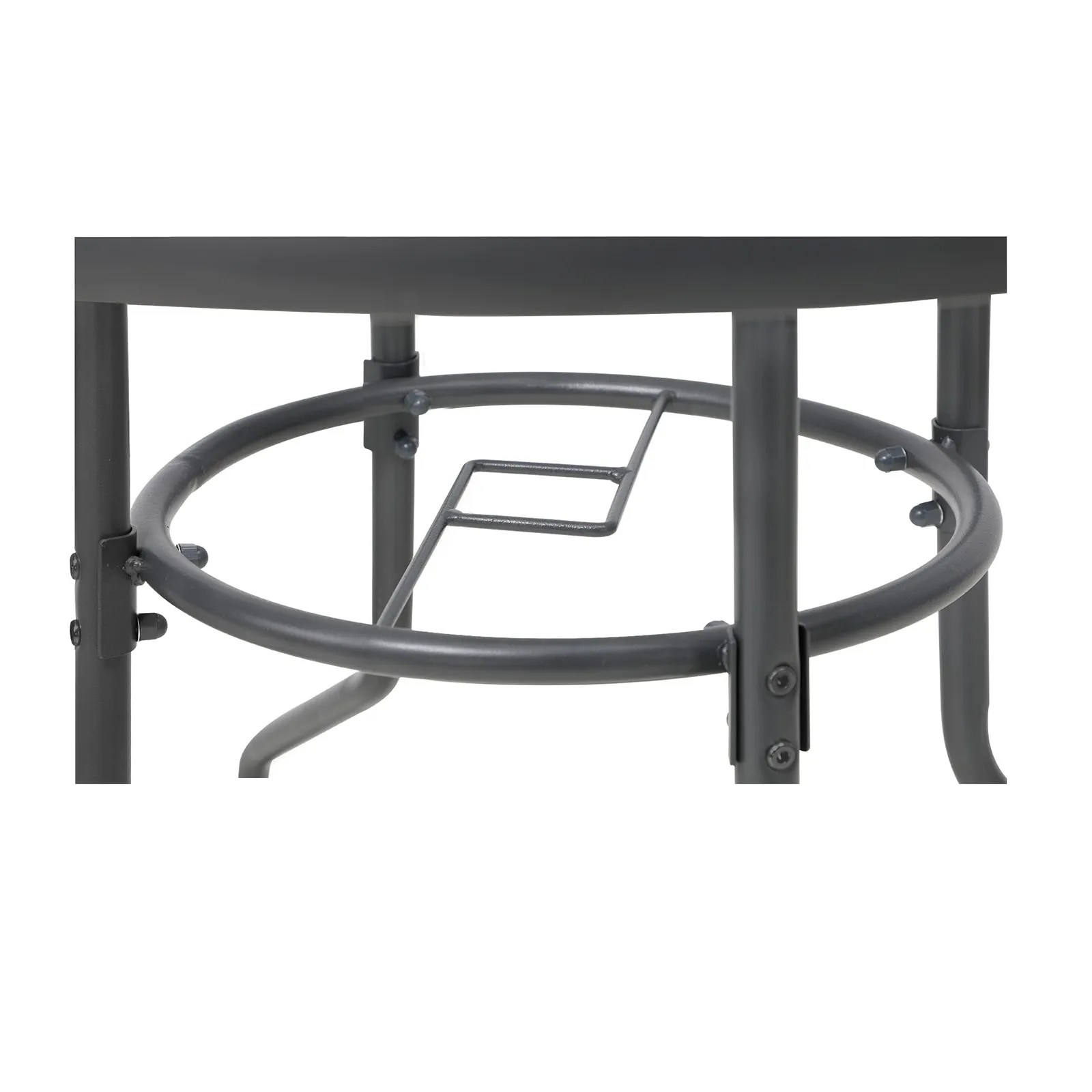 Livsip 90cm Outdoor Dining Glass Table Round Patio Furniture Bistro Set Grey