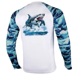 Long Sleeve Shirts UPF 50  (Shark Chases Seal)