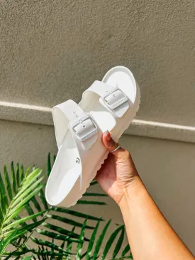 Mens Arizona Eva White Birkenstock Sandals