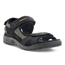 Men's Ecco Yucatan Sandal Color: Black/Mole/Black