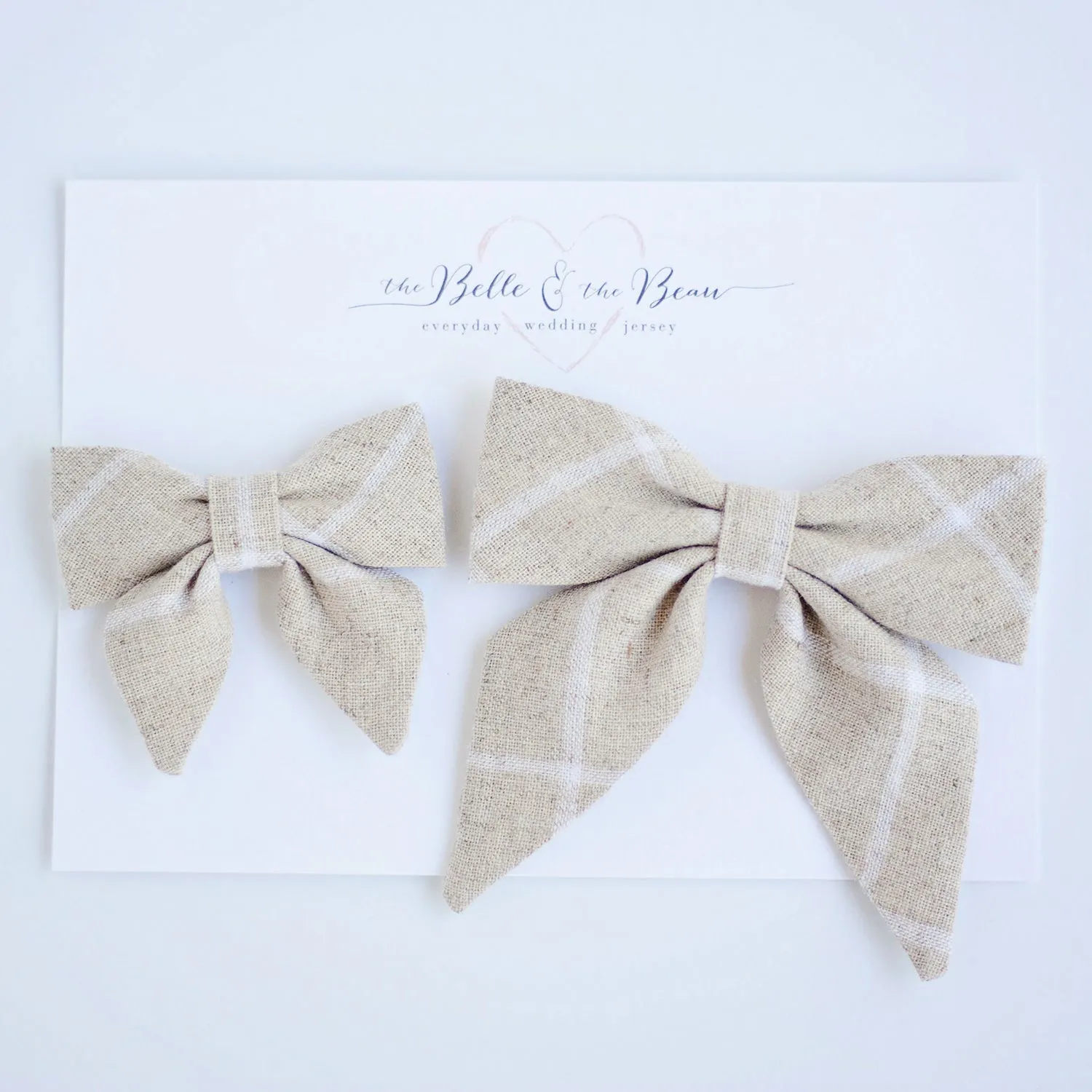 Men's Necktie / Natural Linen Window Pane