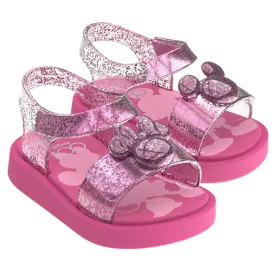 Mini Melissa Jump   Disney 100 Sandal BB - Pink / Glitter Pink