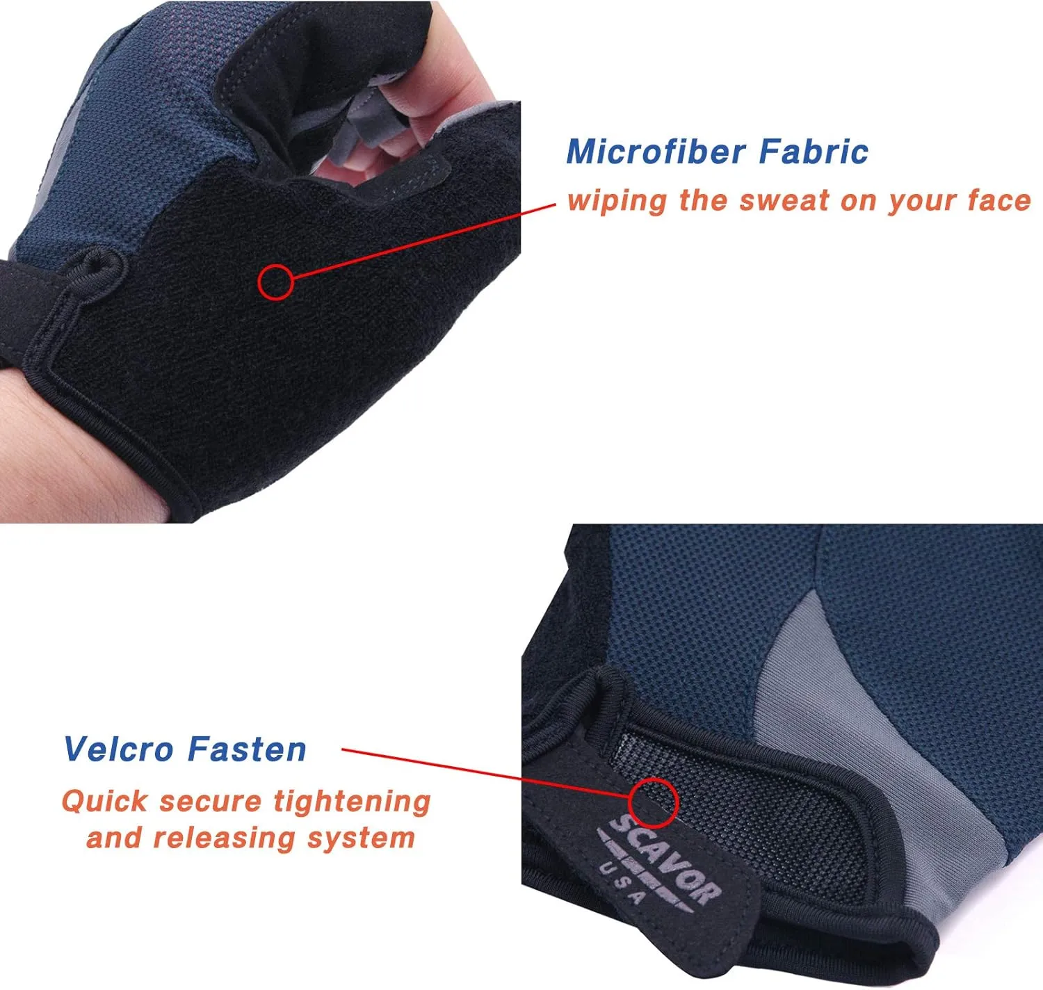 Padded Fingerless Mountain Biking Mesh Gloves - for Men Women Boys with Full Thumb Half Finger - Pefect for Sport Bike Fishing Cycling Wheelchair Use
