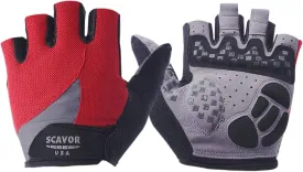 Padded Fingerless Mountain Biking Mesh Gloves - for Men Women Boys with Full Thumb Half Finger - Pefect for Sport Bike Fishing Cycling Wheelchair Use