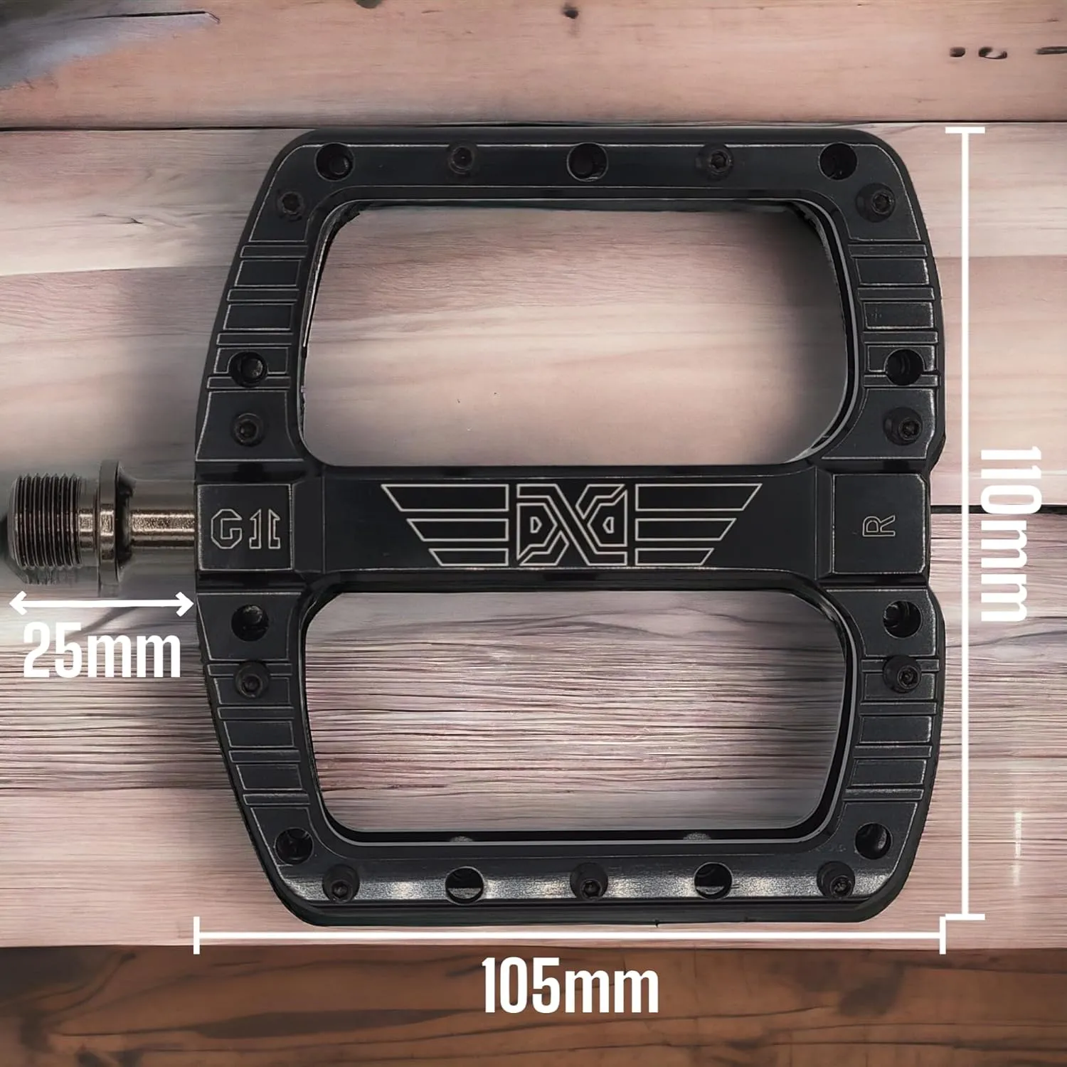 PDX G11 Mountain Bike Pedal MTB Pedal Large Concave Platform Machined Aluminum Polished Bicycle Non-Slip Pedals 9/16 Chromoly Spindle Smooth Ball Bearings