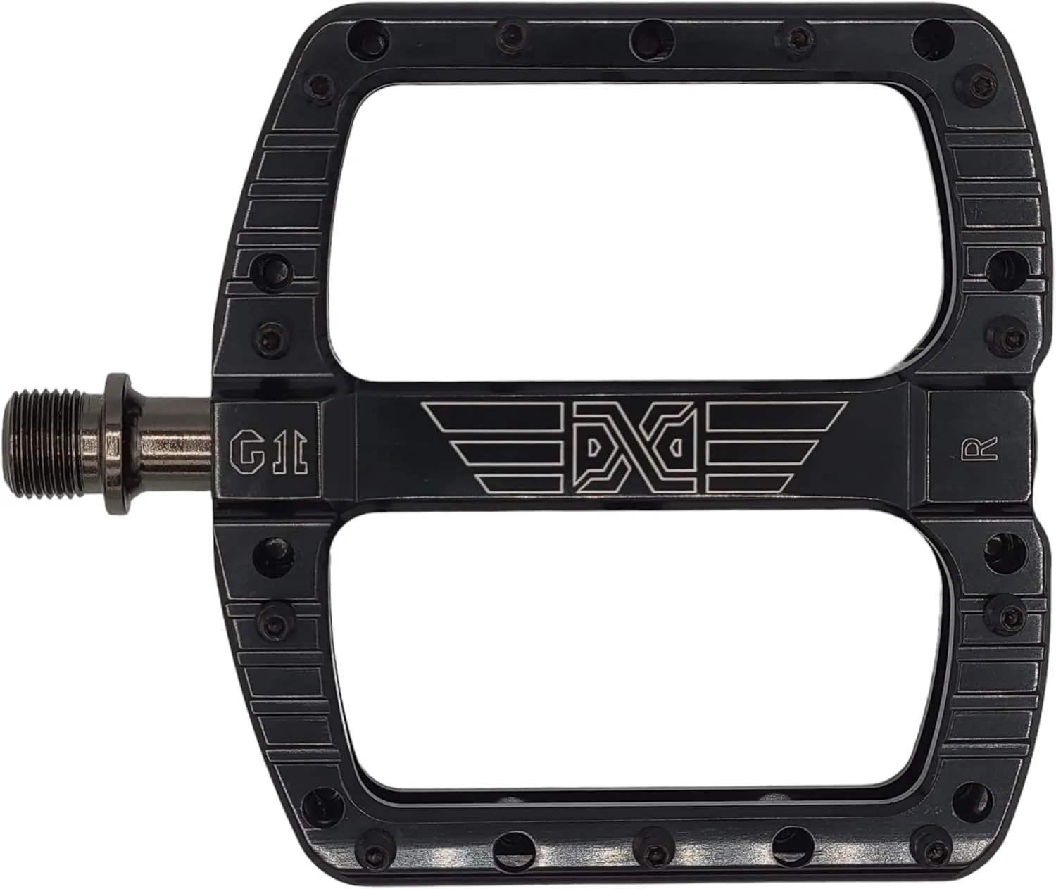 PDX G11 Mountain Bike Pedal MTB Pedal Large Concave Platform Machined Aluminum Polished Bicycle Non-Slip Pedals 9/16 Chromoly Spindle Smooth Ball Bearings