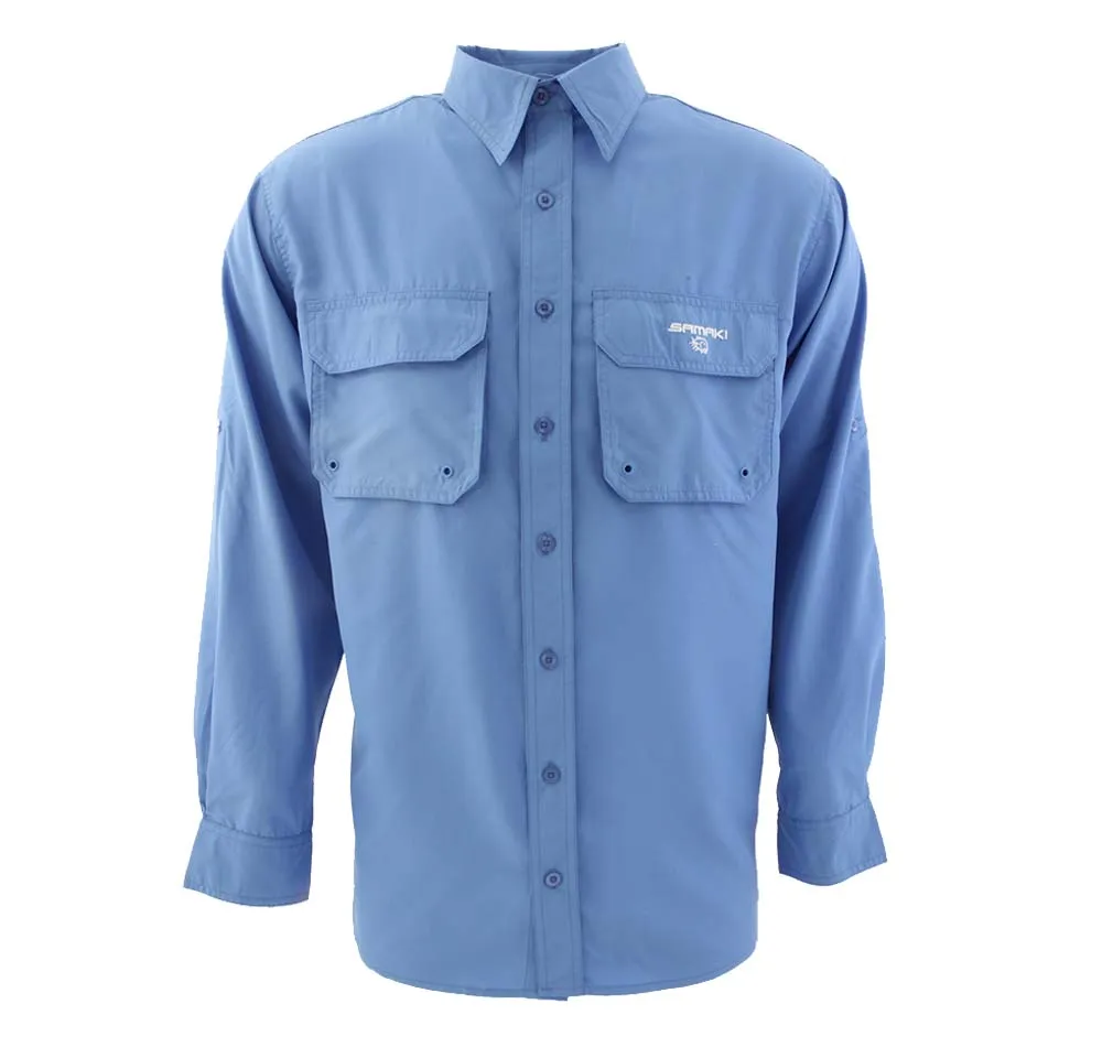 Samaki Breeze Vented Fishing Shirt Pacific Blue
