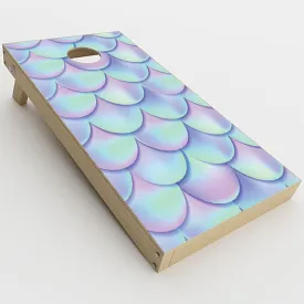 Skin Decal Vinyl Wrap for Cornhole Game Board Bag Toss (2xpcs.) Skins Stickers Cover/Mermaid Scales Blue Pink