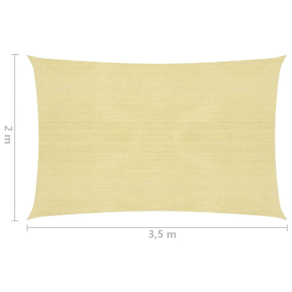 Sunshade Sail 160 g/m² Beige 2x3.5 m HDPE