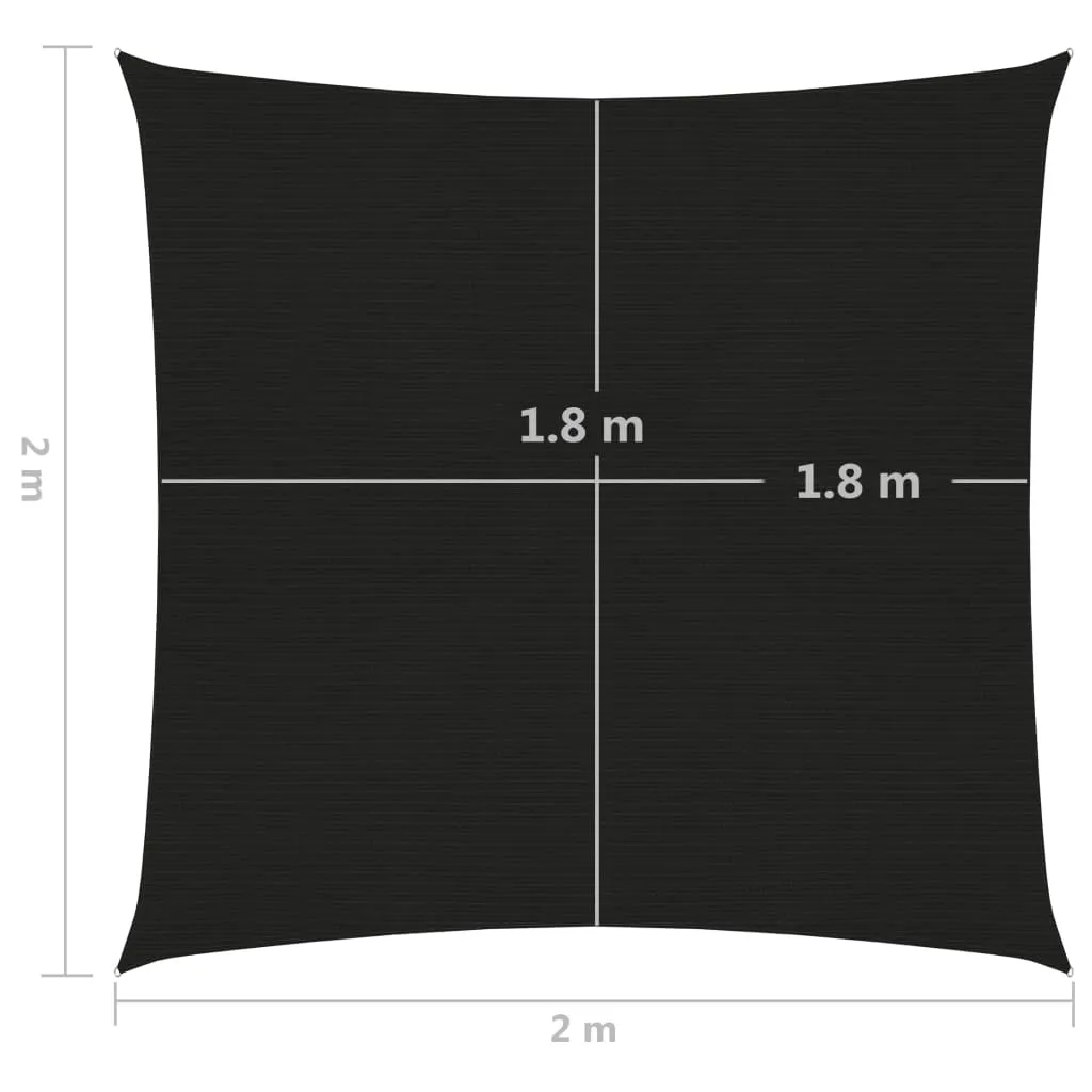 Sunshade Sail 160 g/m² Black 2x2 m HDPE