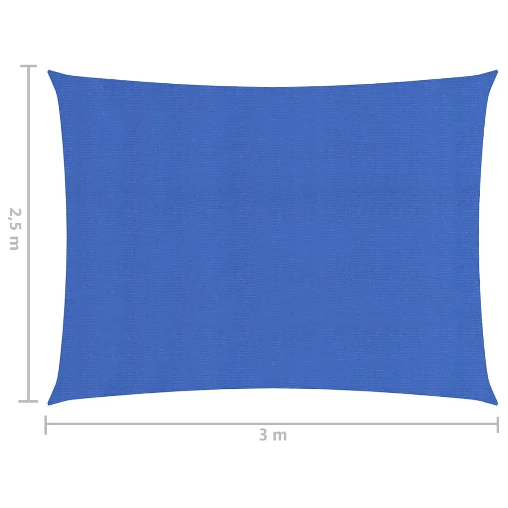 Sunshade Sail 160 g/m² Blue 2.5x3 m HDPE