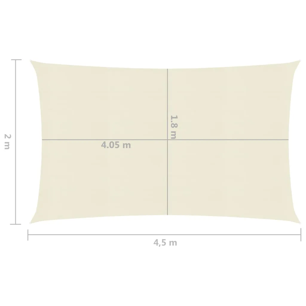 Sunshade Sail 160 g/m² Cream 2x4.5 m HDPE