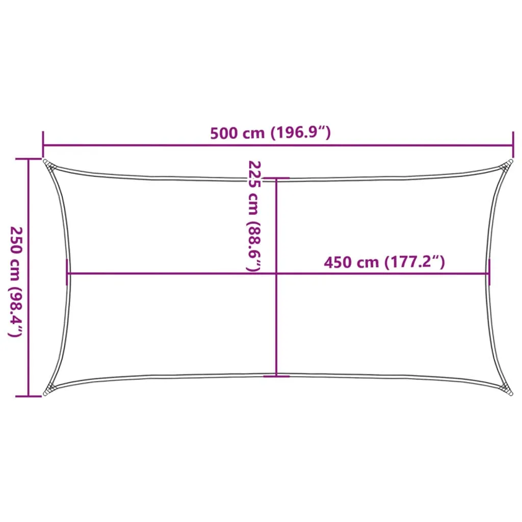 Sunshade Sail 160 g/m² Rectangular Sand 2.5x5 m HDPE