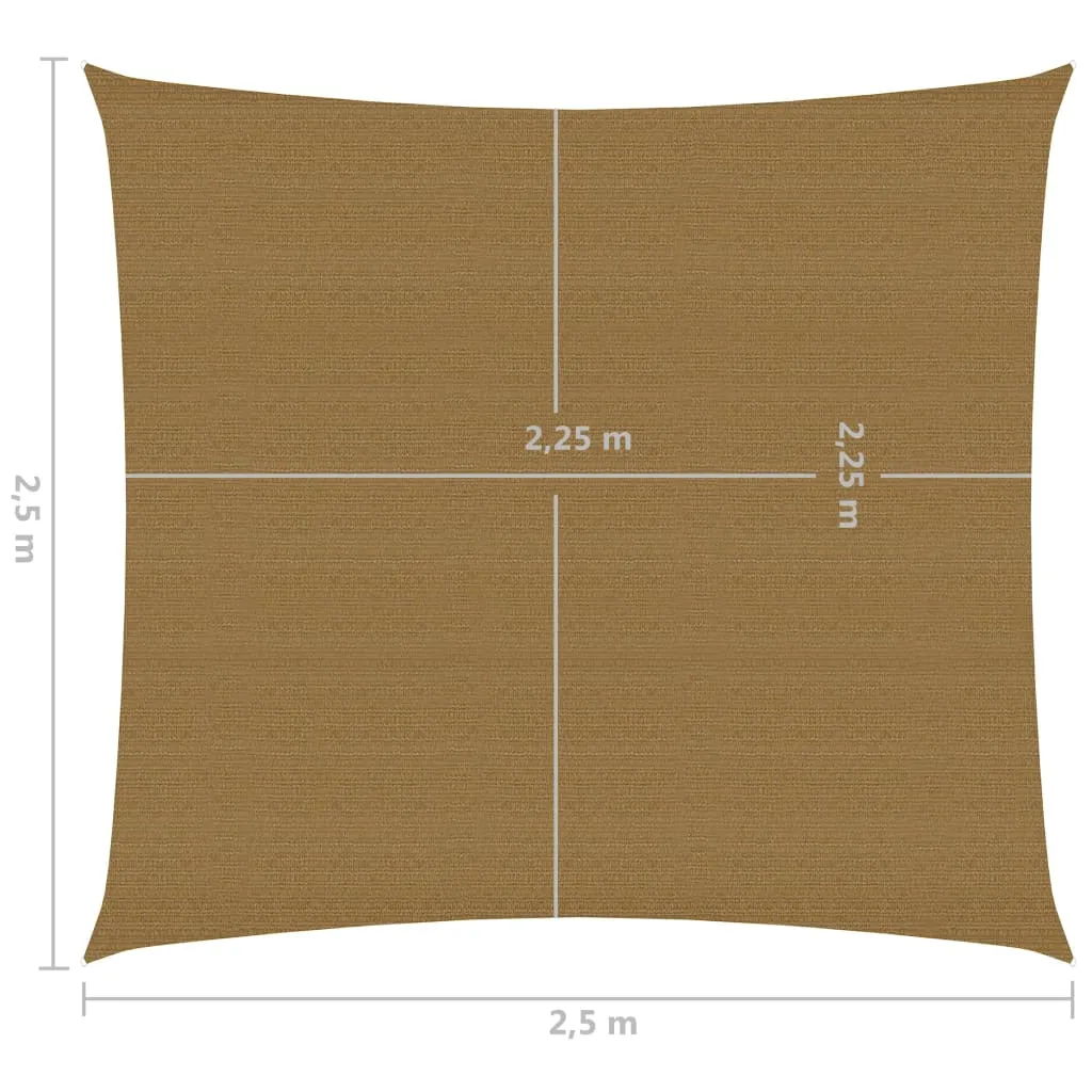 Sunshade Sail 160 g/m² Taupe 2.5x2.5 m HDPE