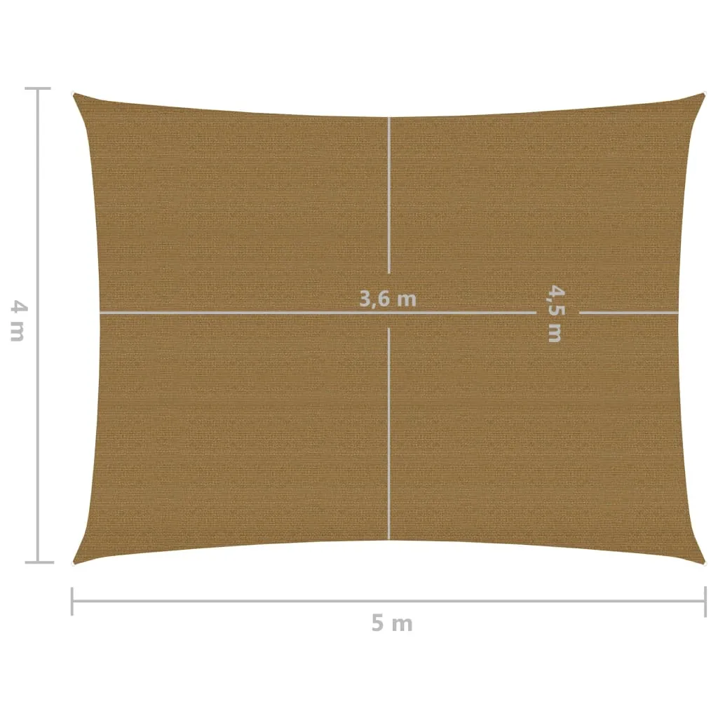 Sunshade Sail 160 g/m² Taupe 4x5 m HDPE