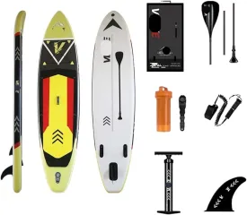 Surfboard 335cm Inflatable Stand Up Paddle Board SUP Board Surfboard Sport Surf Set with Paddleboard Fin Rope Inflator Outdoor Recreation