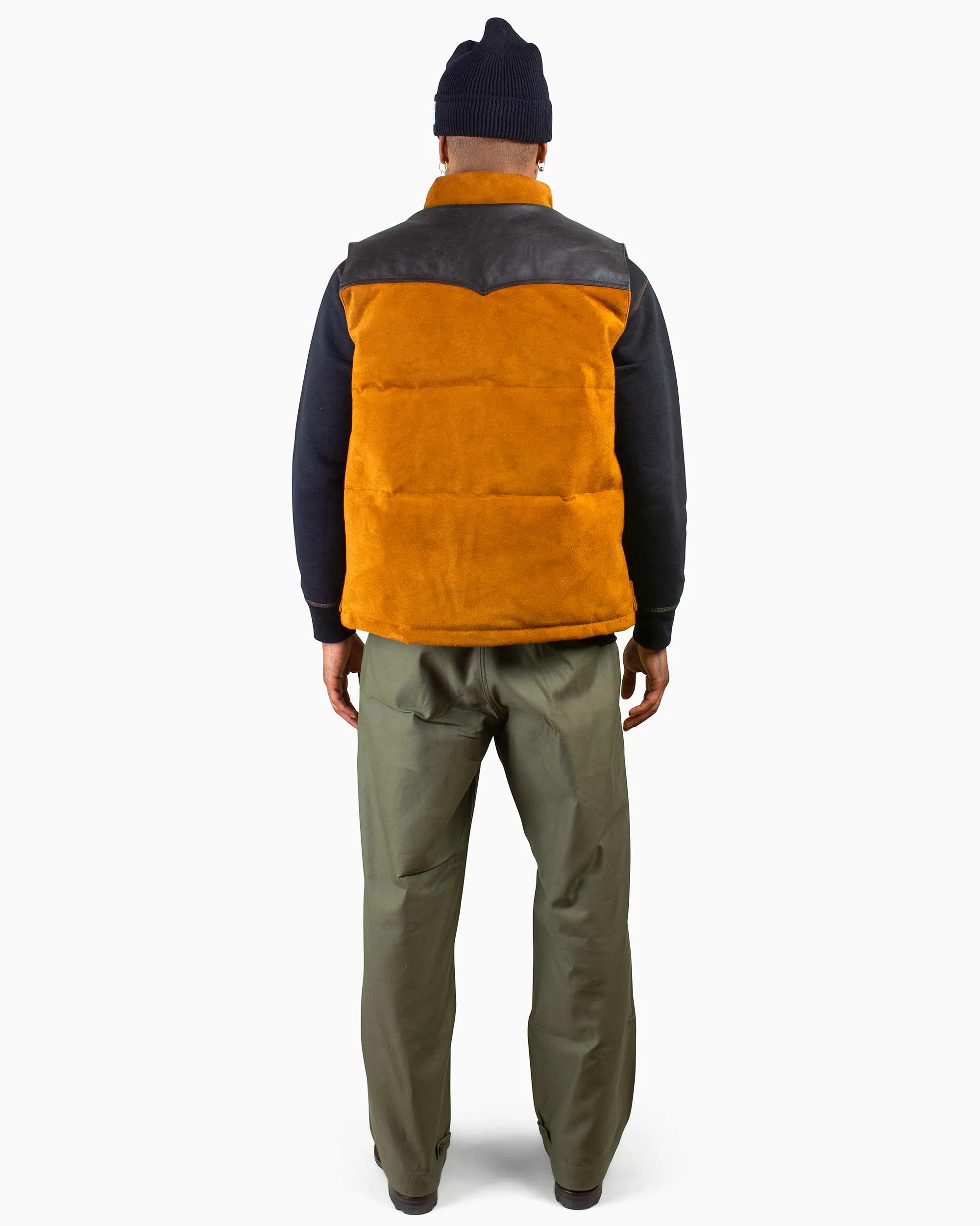 The Real McCoy's MJ22120 Roughout Down Vest Raw Sienna