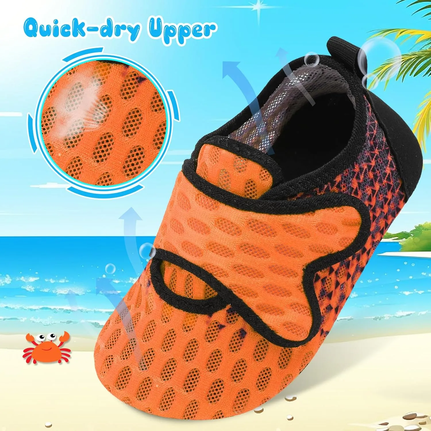 XIHALOOK Toddler Water Shoes Kids Boys Girls Quick Dry Beach Swim Pool Barefoot Aqua Socks