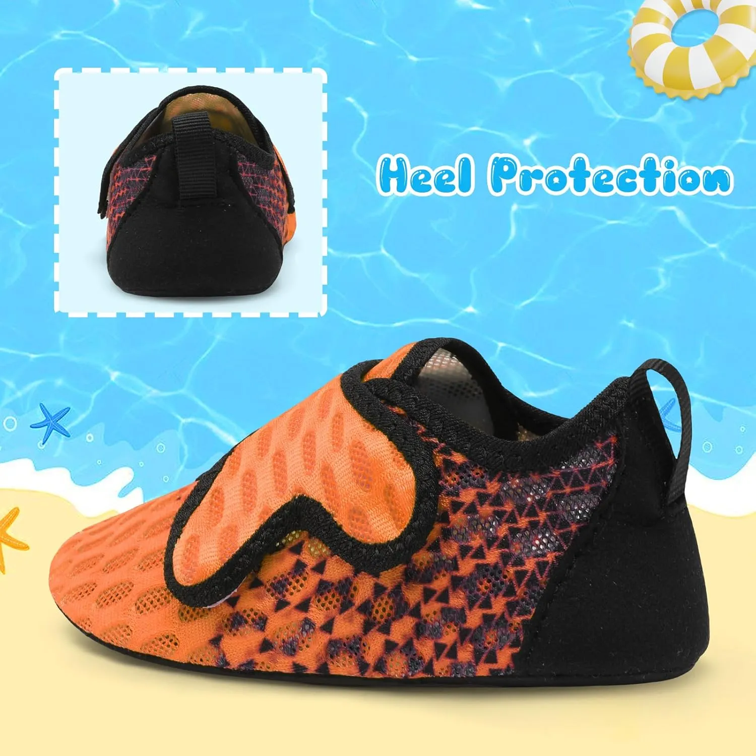 XIHALOOK Toddler Water Shoes Kids Boys Girls Quick Dry Beach Swim Pool Barefoot Aqua Socks